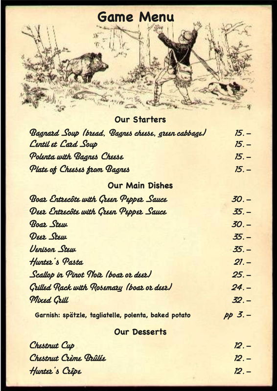 game menu