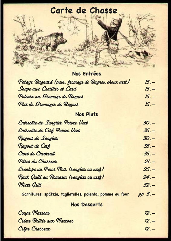 mneu chasse